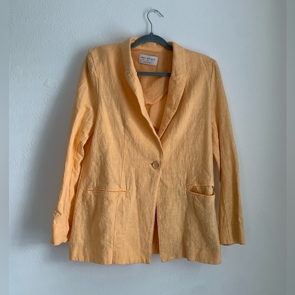 Bec + Bridge Natural Woman Blazer in Orange Melon Ramie Cotton Size 6 - Picture 2 of 8